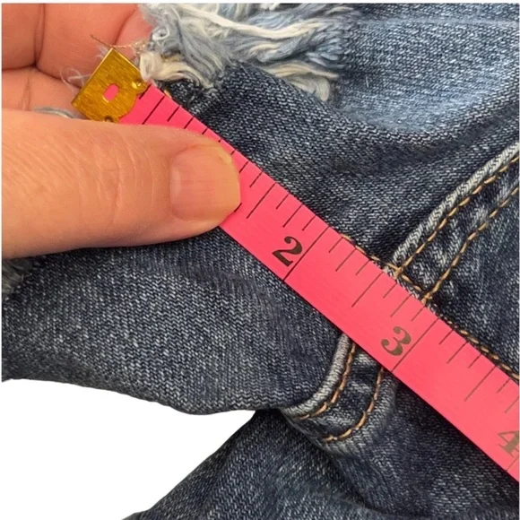 Free People Denim Cutoff Shorts We the Free Destructed Frayed Hem Indigo… - Picture 11 of 14